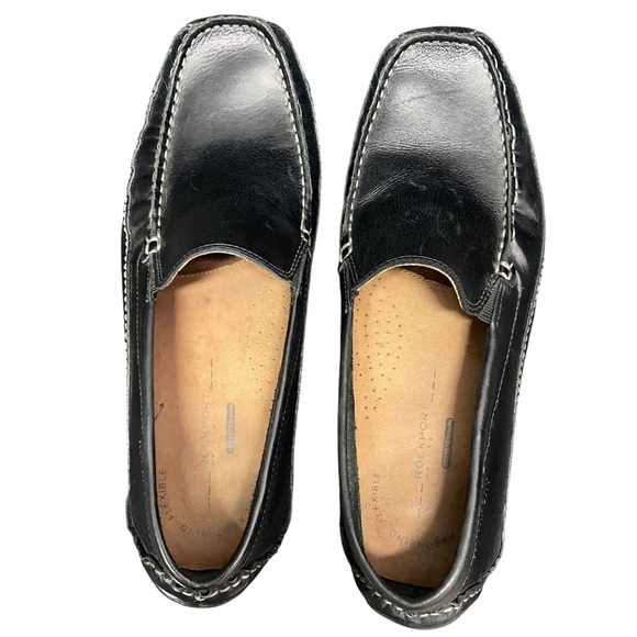 Rockport Walkability Adiprene By Adidas Mens Loafer Size 9.5 Black Leather - Picture 1 of 13